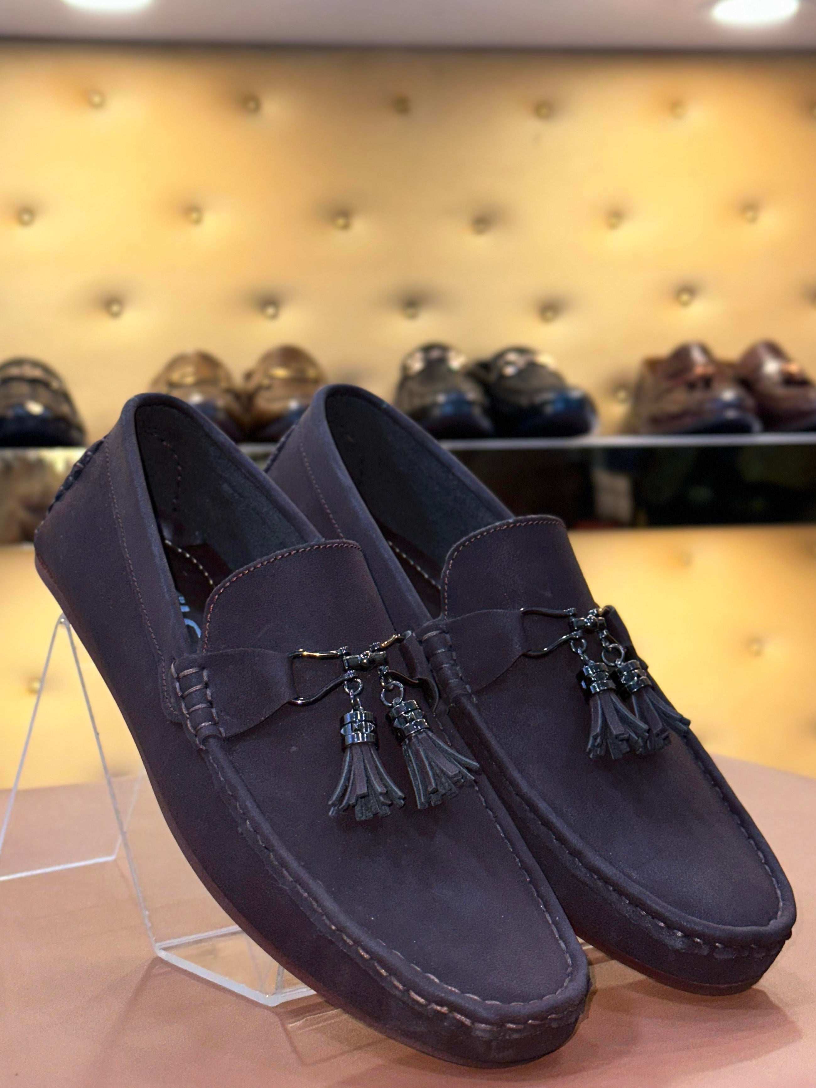 BROWN TASSEL LOAFERS 7038