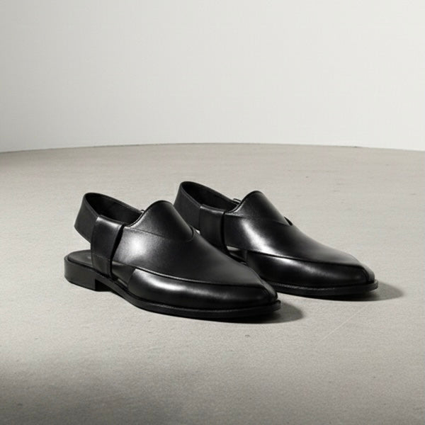 BLACK PLAIN CHAPPAL - MLS Store