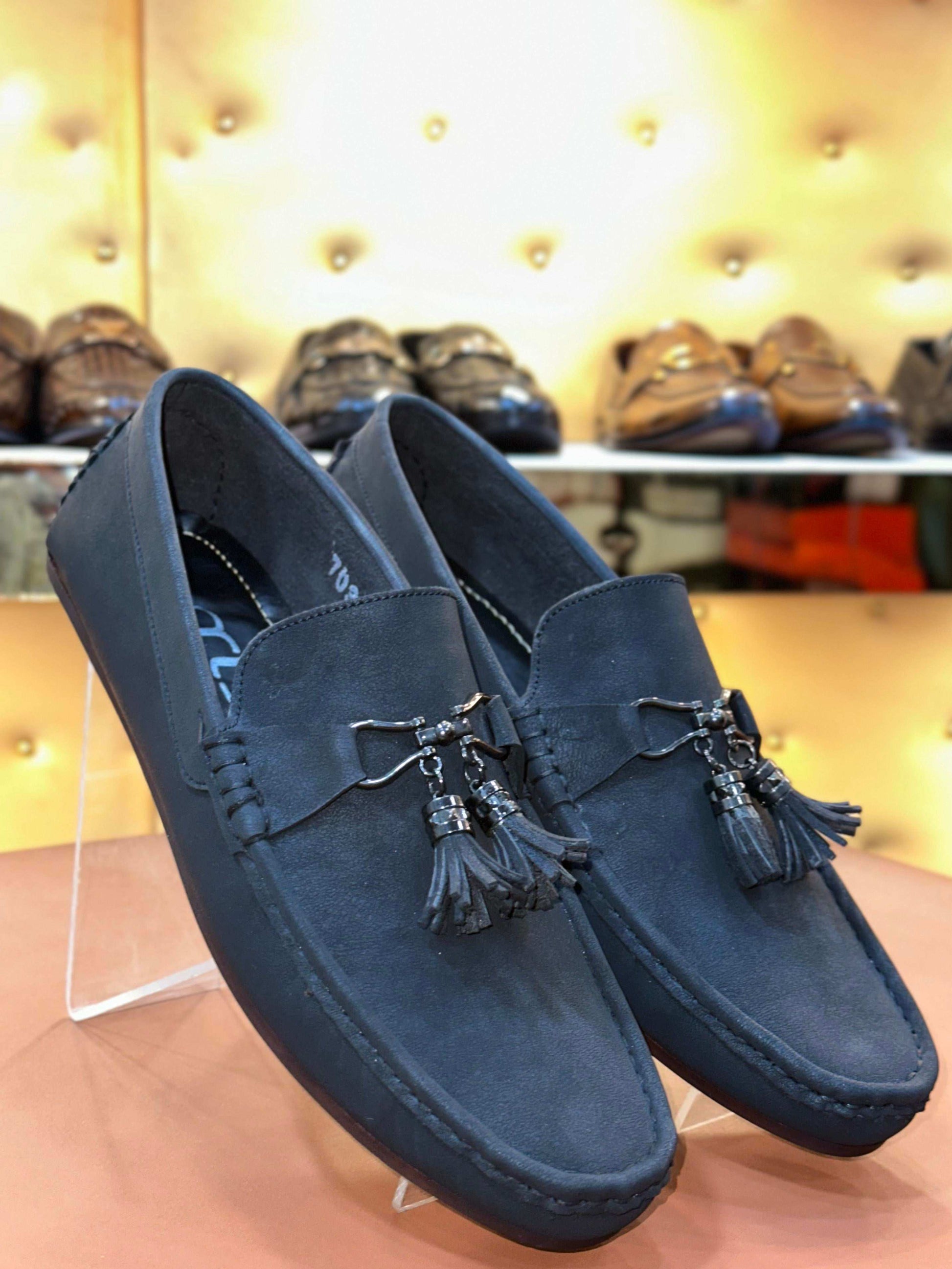 GREY TASSEL LOAFERS